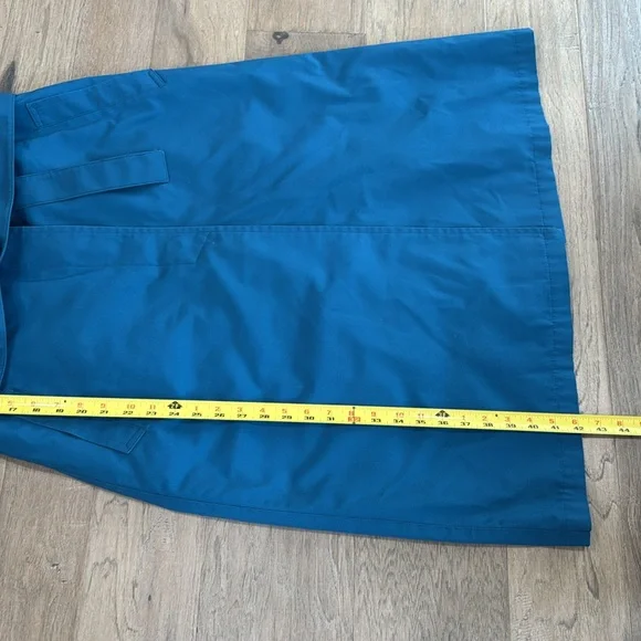 London Fog Main Coat Trench Coat Women's Size Reg 8 Pet. Teal Blue Liner… - Picture 5 of 11